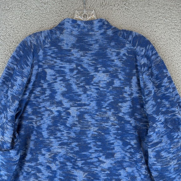 Lululemon Blue camouflage quarter zip mens XXL Pullover fleece shirt thumb holes - Picture 11 of 15